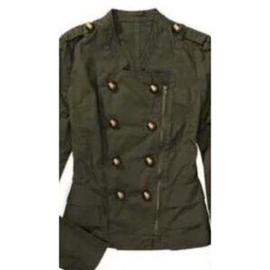Max Azria Miley Cyrus L Military Jacket Army Green Steampunk New w tags Punk